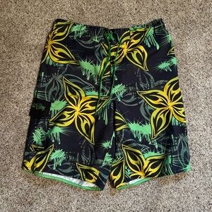 Black and Yellow Men's Swim Shorts